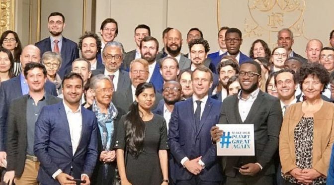 The President Macron received part of the international researchers and students who participate in the “Make our planet great again” program (MOPGA)